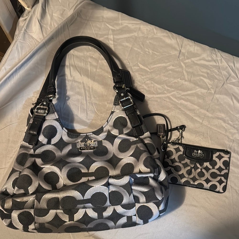 Coach Black and Gray Women's Bag Set